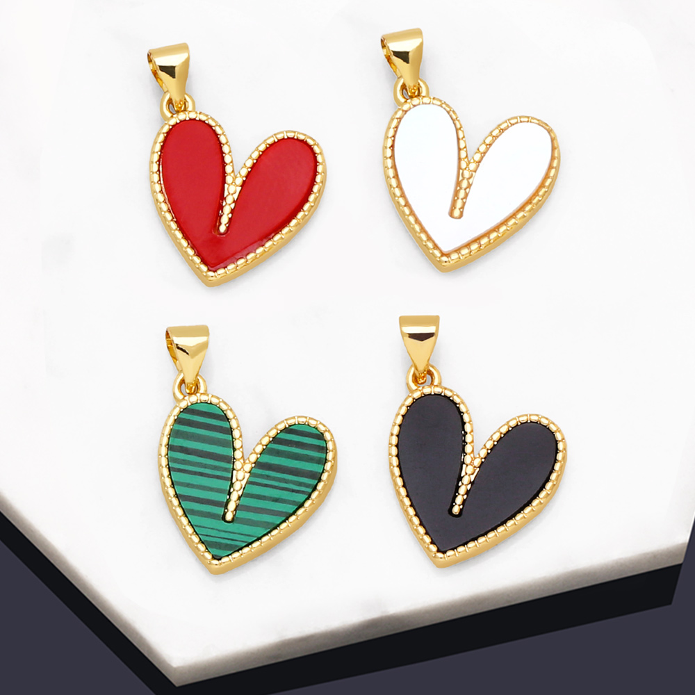 Resin Art Necklace - OCESRIO Trendy Multicolor Resin Heart Pendant