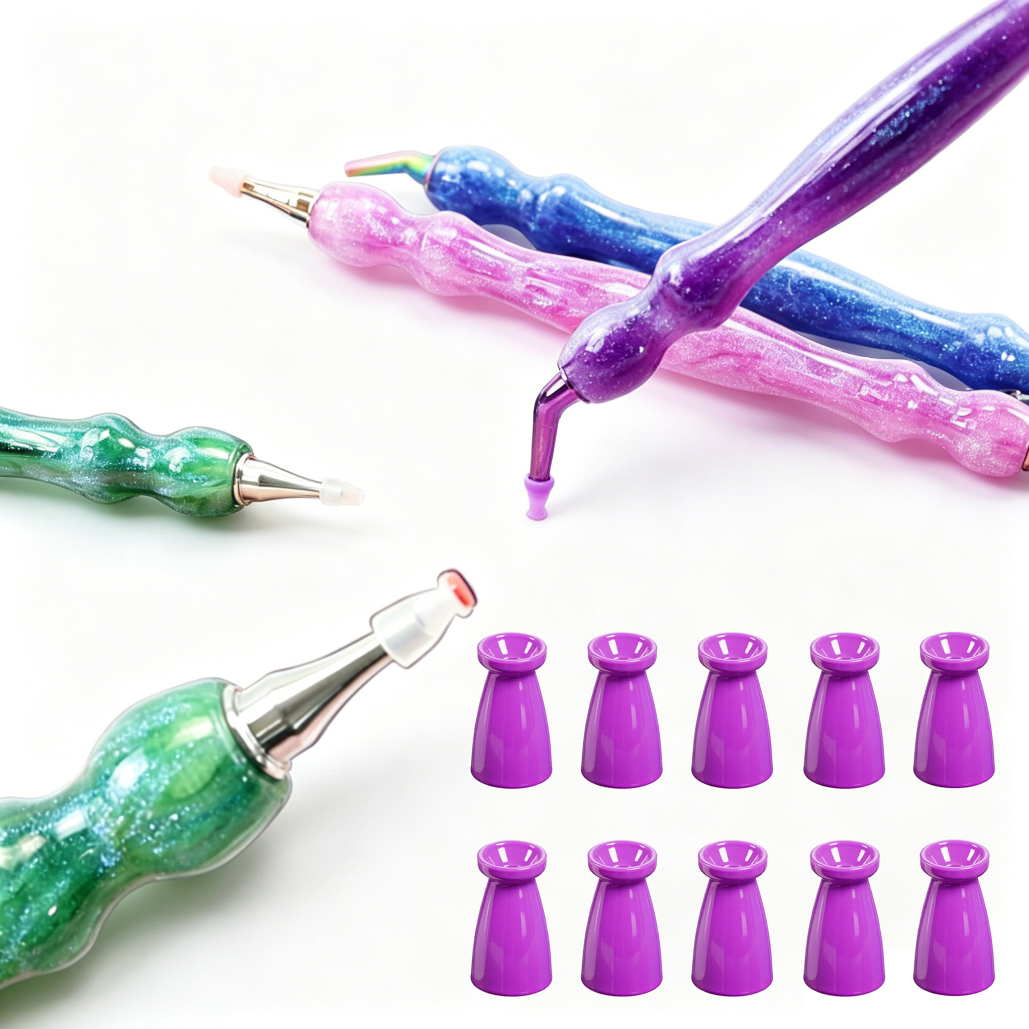 Resin Art Pen - 10Pcs Silicone Diamond Painting Pen Tips,