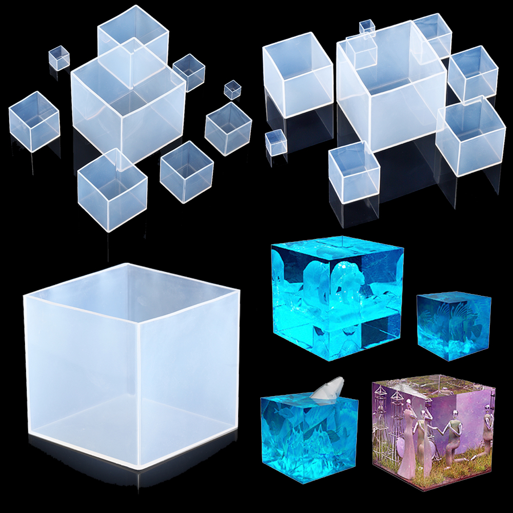 Resin Art Cube - Clear Silicone Cube Molds Large Deep
