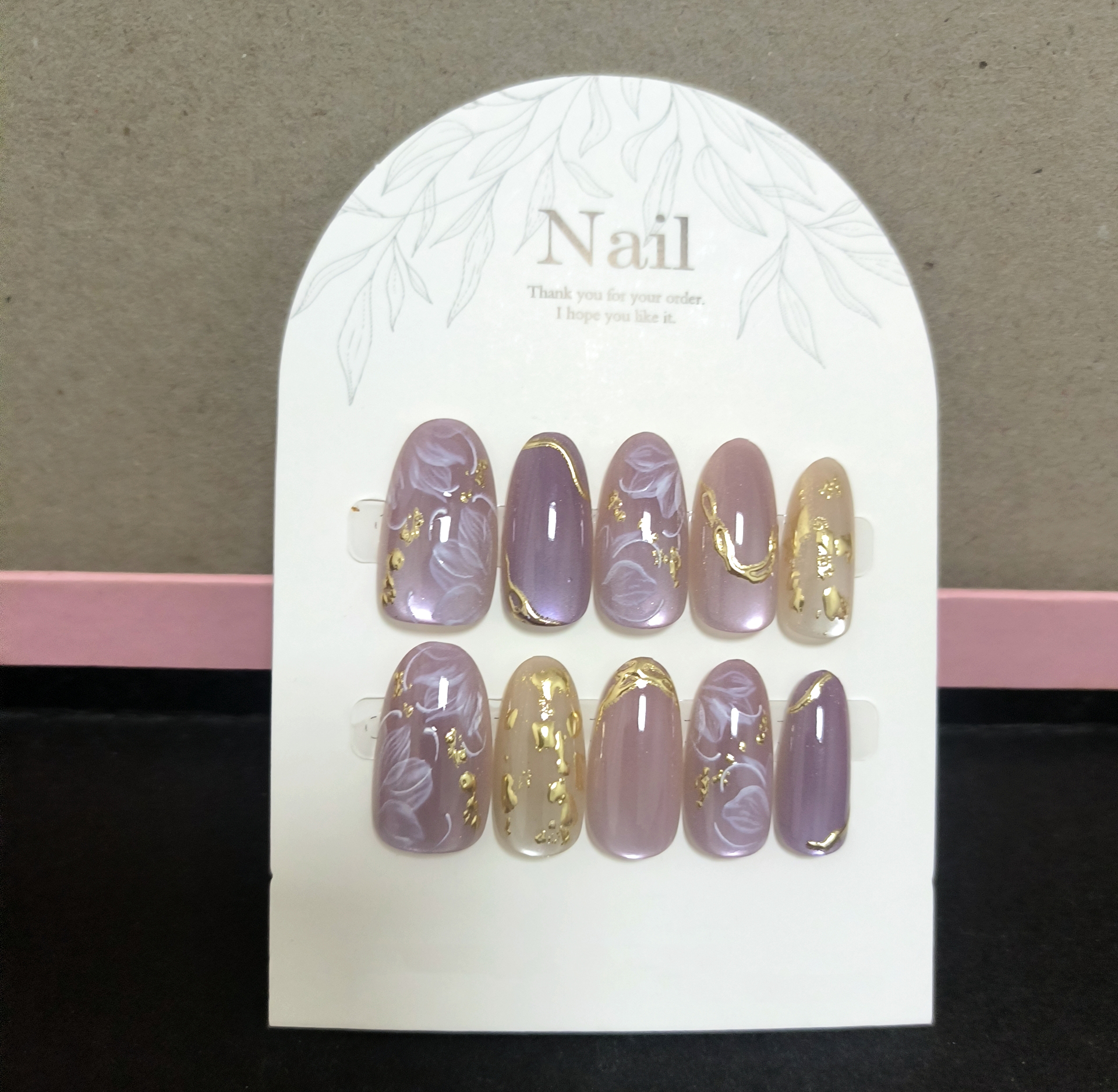 Resin Art Flowers - 10pcs Handmade Press On Nails Shiny