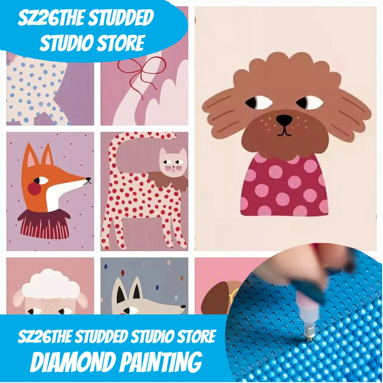 Resin Art For Kids - Sz26The Studded Cartoon Cute Animals Illustration