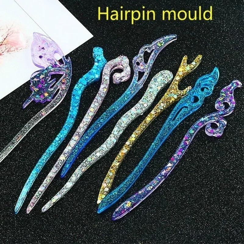 Resin Art For Sale - New Transparent Hairpin Silicone Special Mould