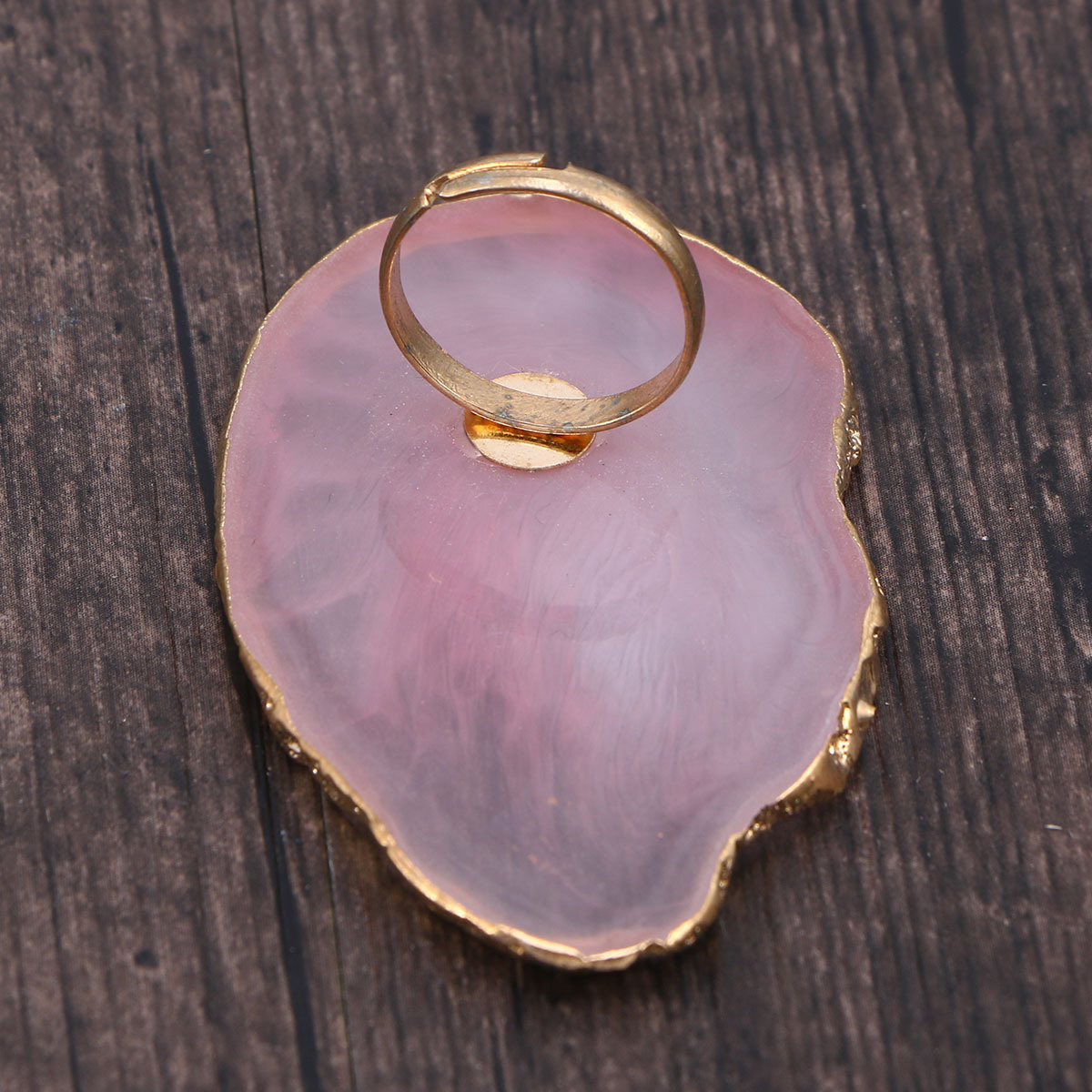 Resin Art Ring Design - Adjustable Pink Mini Finger Ring Manicure