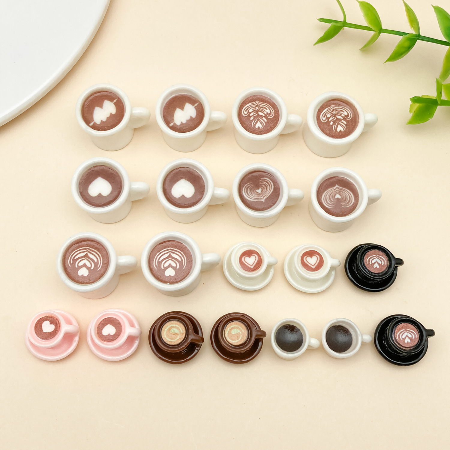 Resin Art Necklace - 10/20pcs/lot Cute Latte Art Coffee Cup