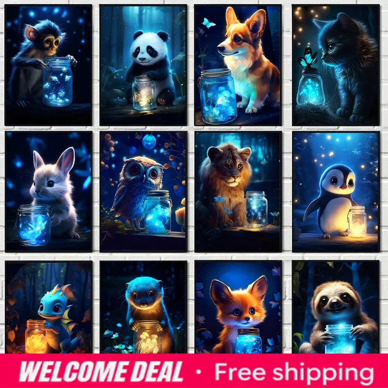 Resin Art For Kids - 2026 frameless Diamond Cute Animal Poster