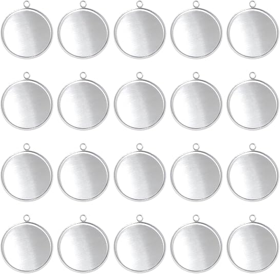 20 Pieces Stainless Steel Roun - Resin Art Pendant recension och pris
