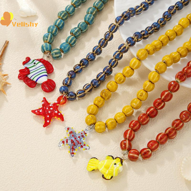 Bohemian Colorful Glaze Fish P - Resin Art Necklace recension och pris
