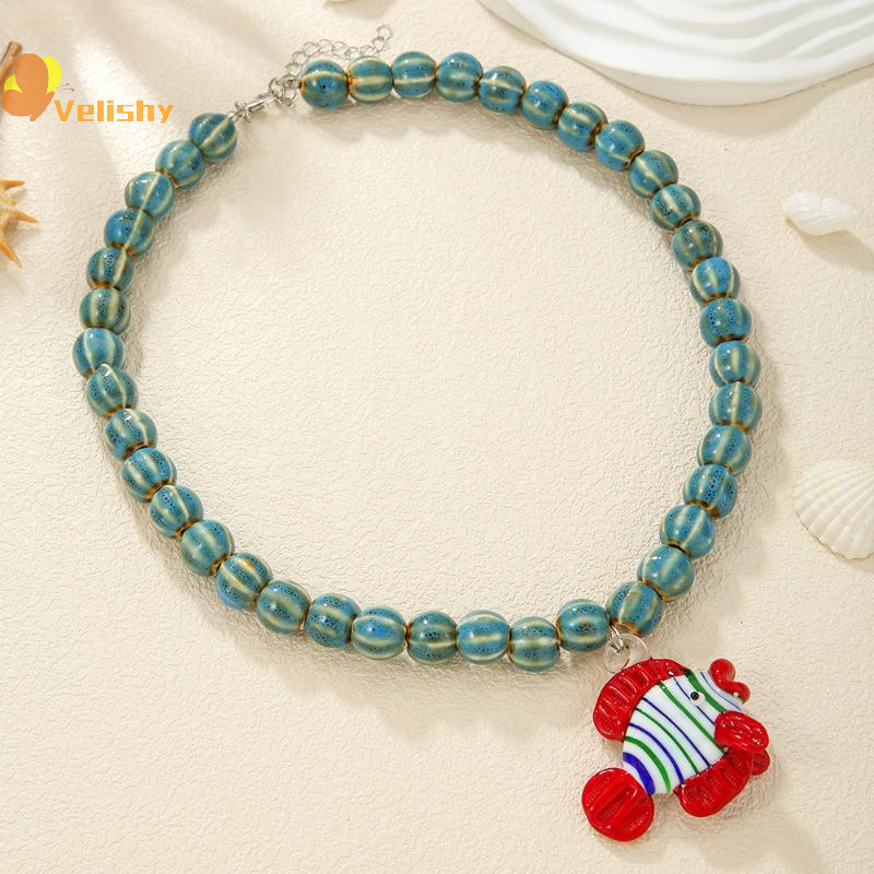 Bohemian Colorful Glaze Fish P - Resin Art Necklace recension och pris