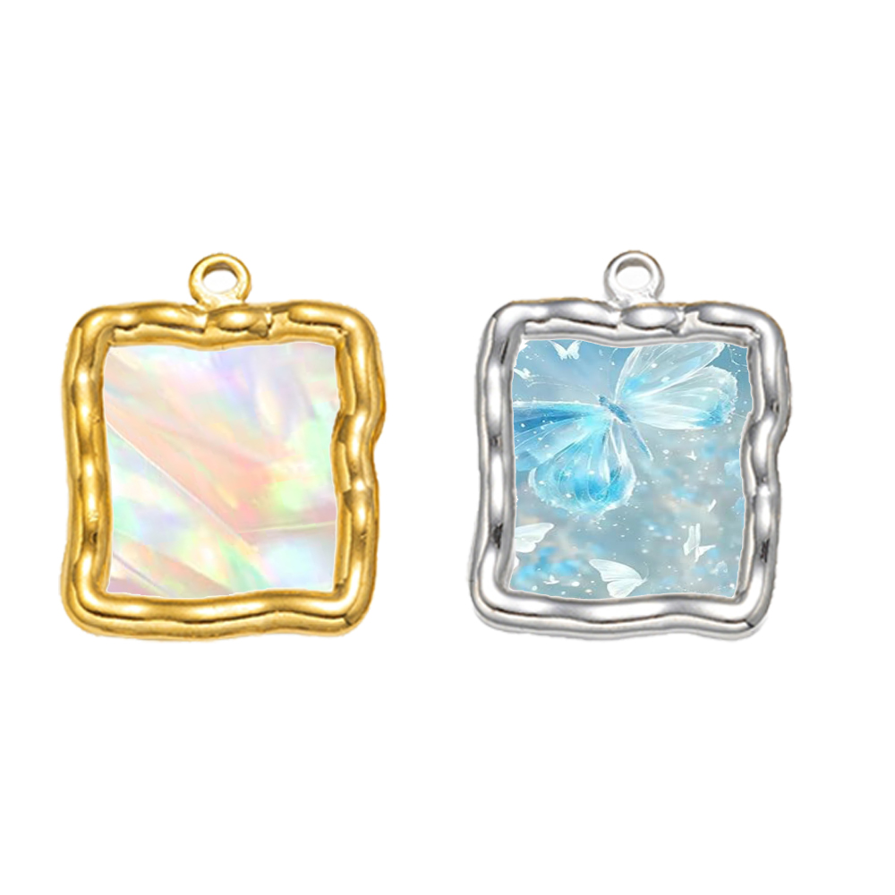 5pcs Stainless Steel Heart Rou - Resin Art Pendant recension och pris