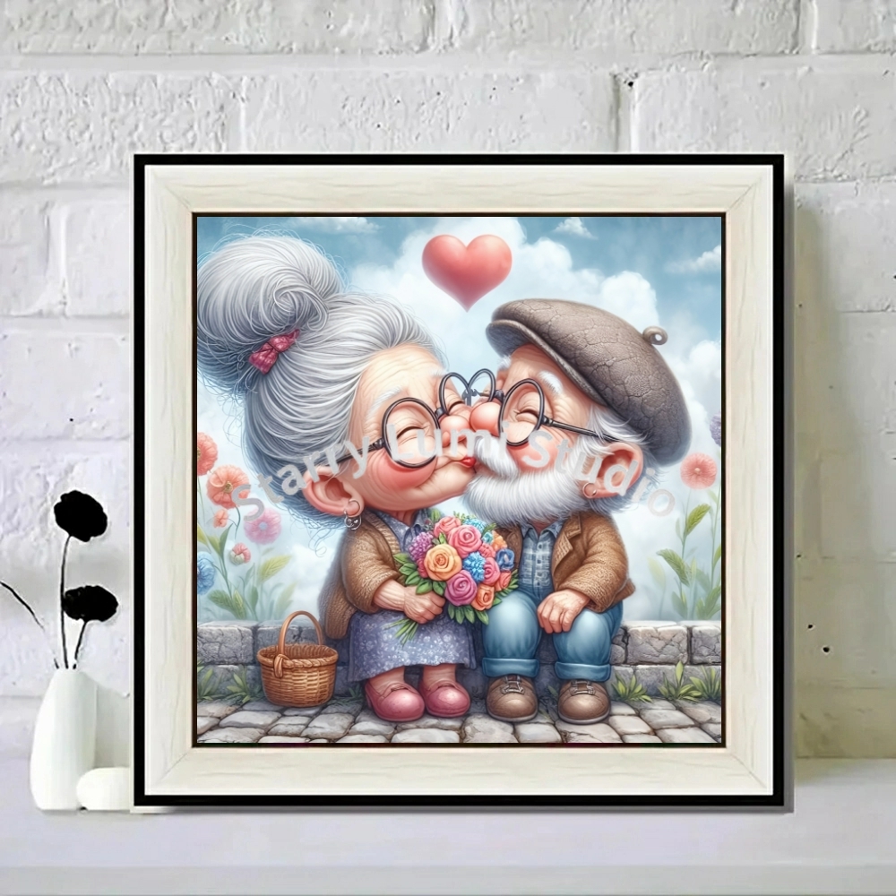 Cartoon Grandpa and Grandma 5D - Resin Art For Kids recension och pris