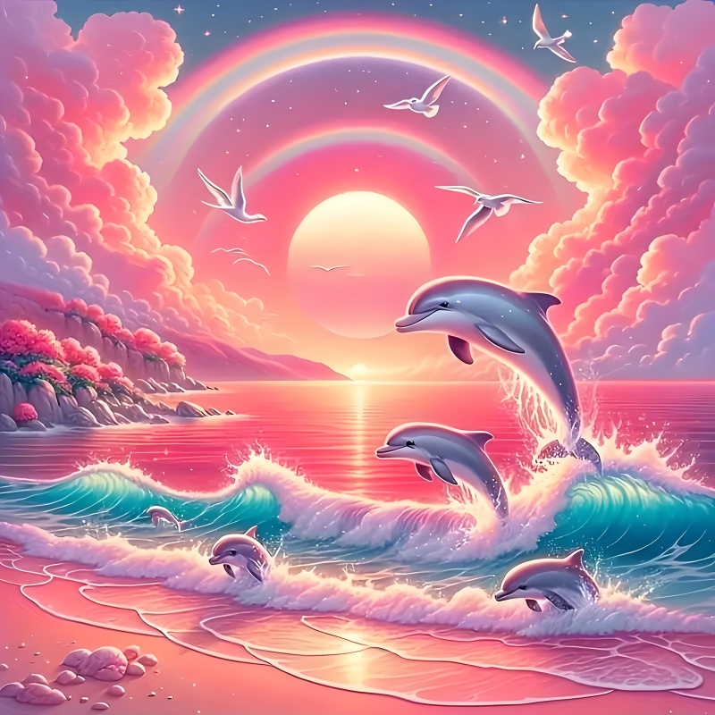 Diamond painting kit, pink sky - Resin Art Kits recension och pris