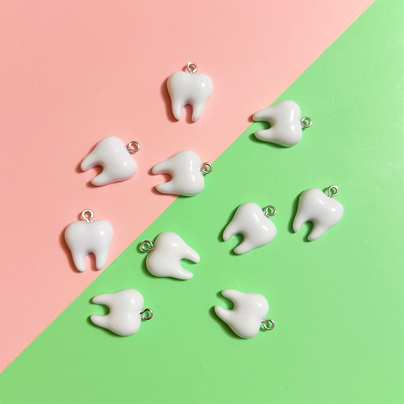 10pcs Cute White Teeth Resin P - Resin Art For Sale recension och pris