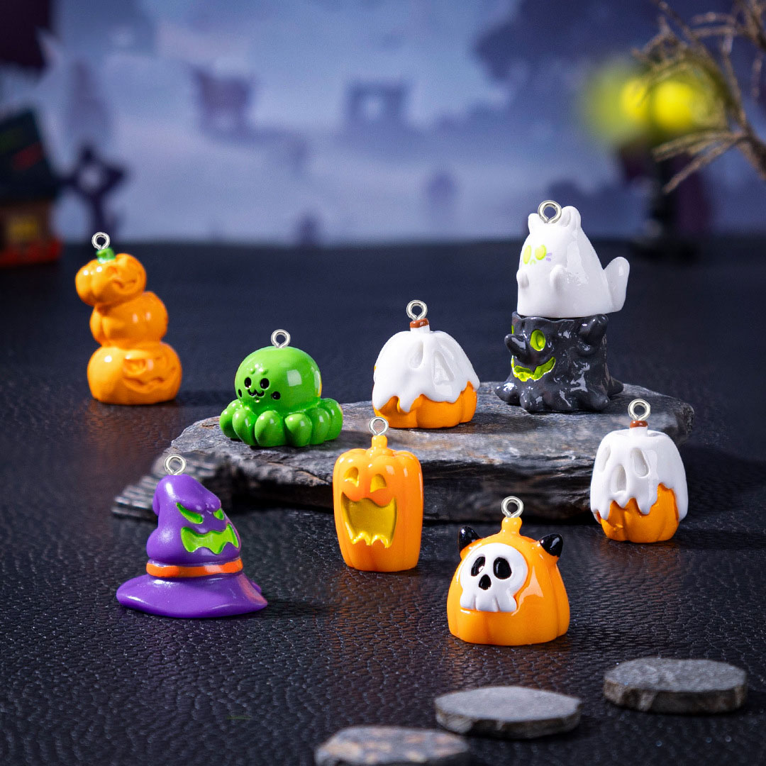 5pcs Halloween Pumpkin ghost S - Resin Art Pendant recension och pris