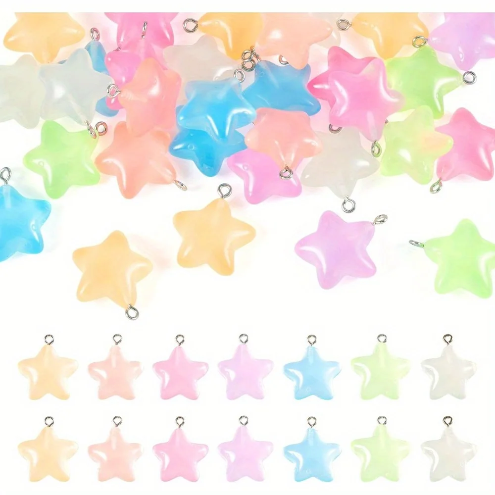 6/24/40pcs Mixed Color Luminou - Resin Art Pendant recension och pris