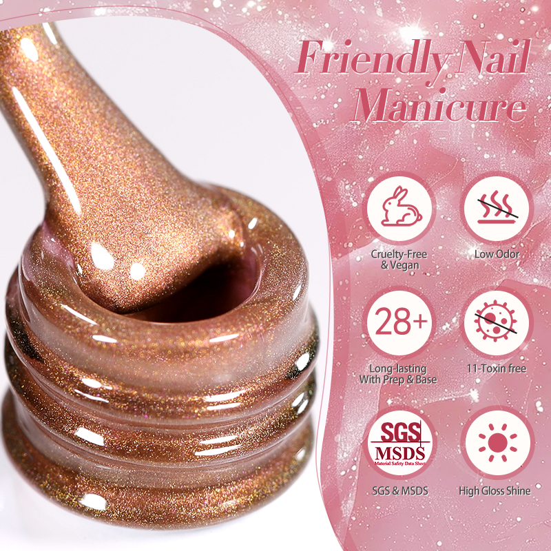 BORN PRETTY Pink Glass Bead Ca - Resin Art Varnish recension och pris