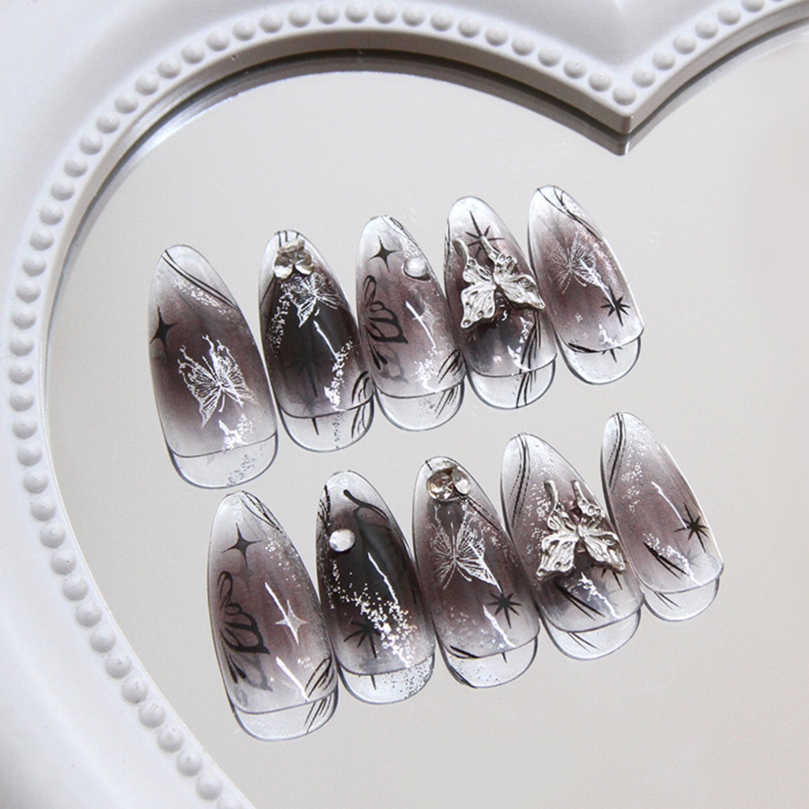 24PCS Long Press On NailsStile - Resin Art Kits recension och pris
