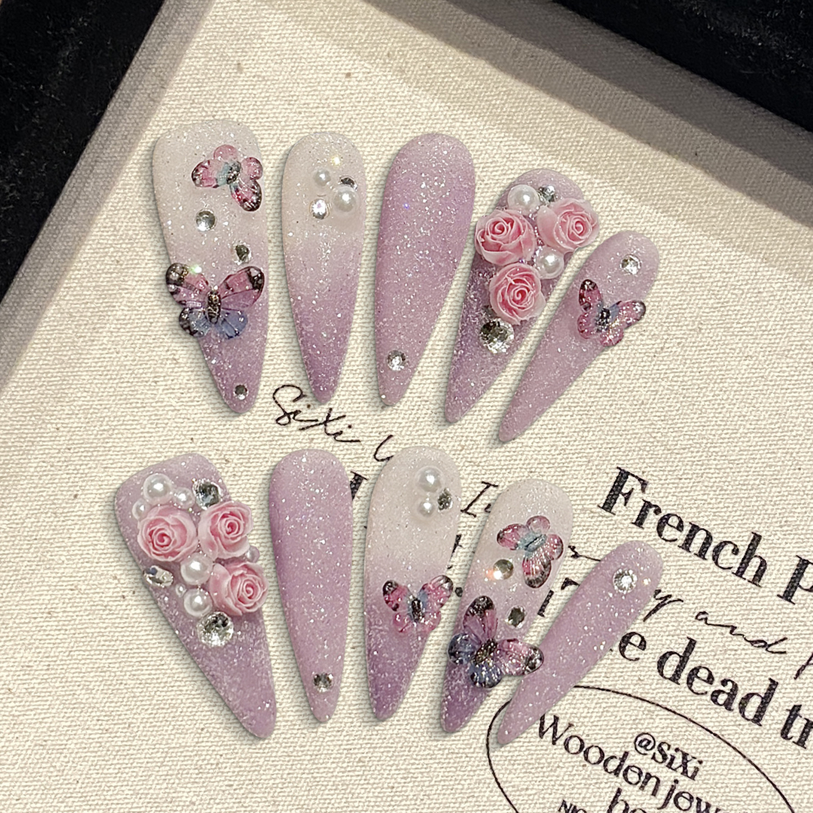 10pcs Long Stiletto Handmade F - Resin Art Flowers recension och pris