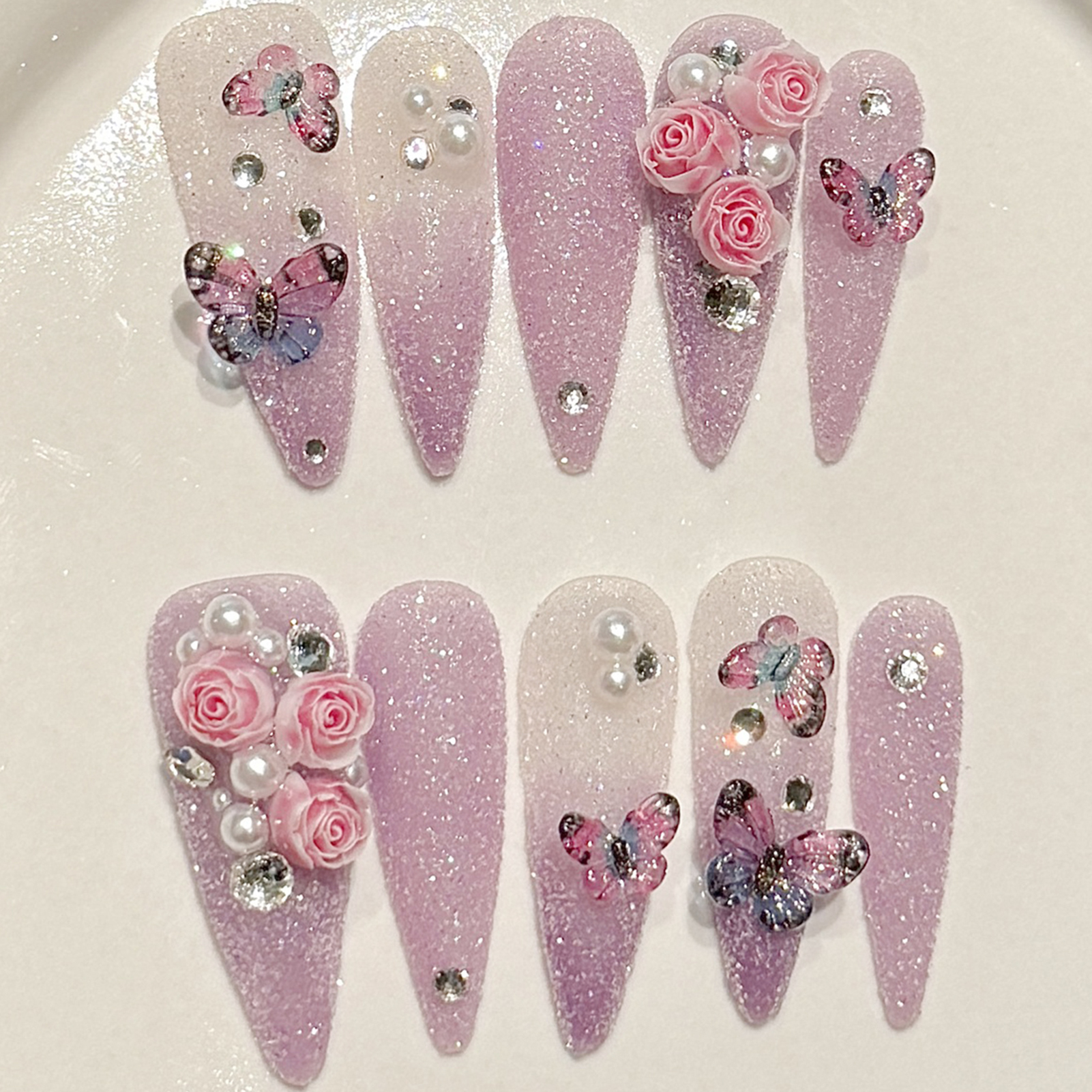 10pcs Long Stiletto Handmade F - Resin Art Flowers recension och pris
