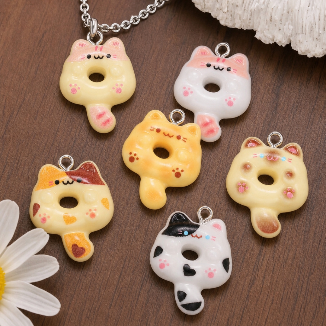 10Pcs Kawaii Cartoon Cat Resin - Resin Art For Sale recension och pris
