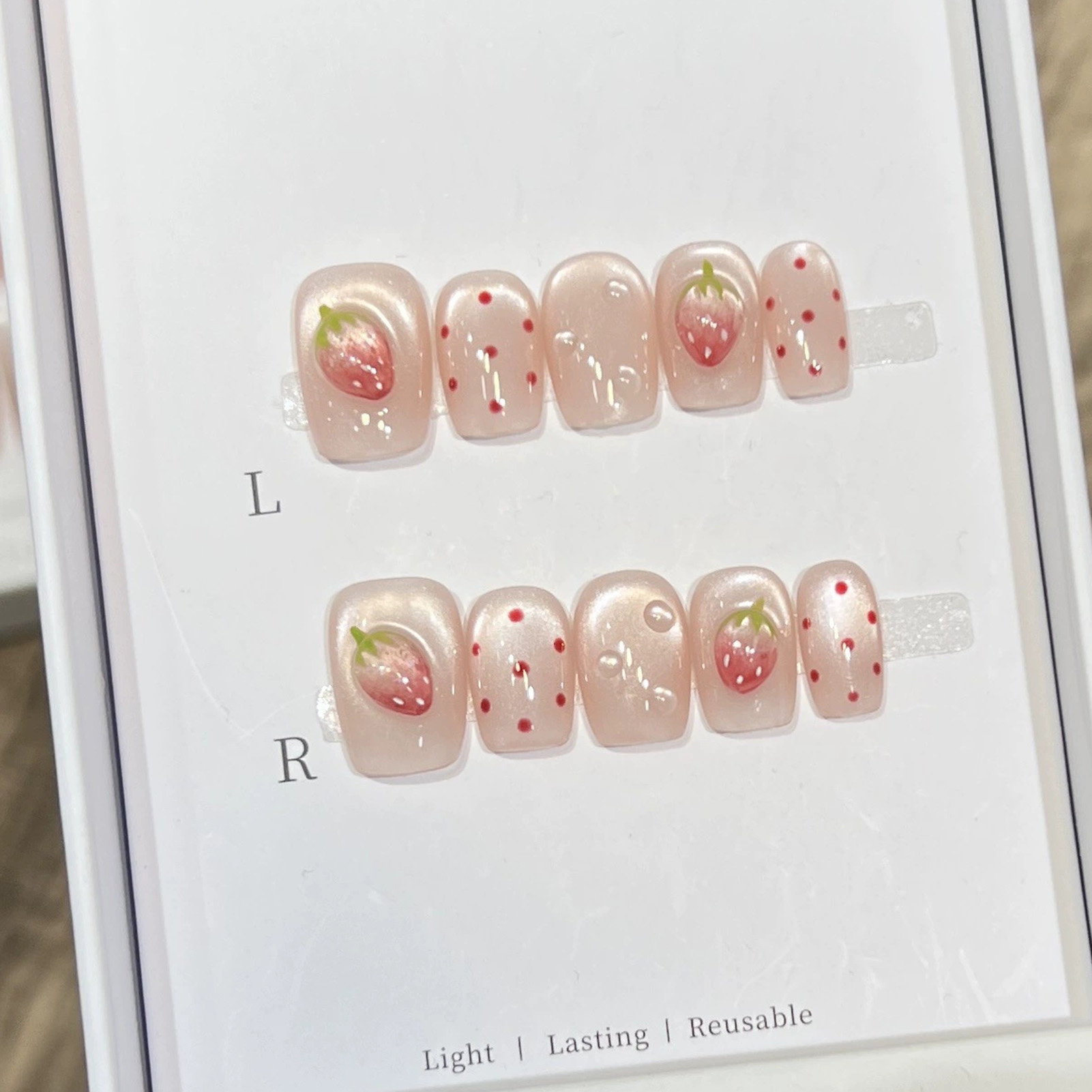 10PCS Short Square Fake Nails  - Resin Art Flowers recension och pris
