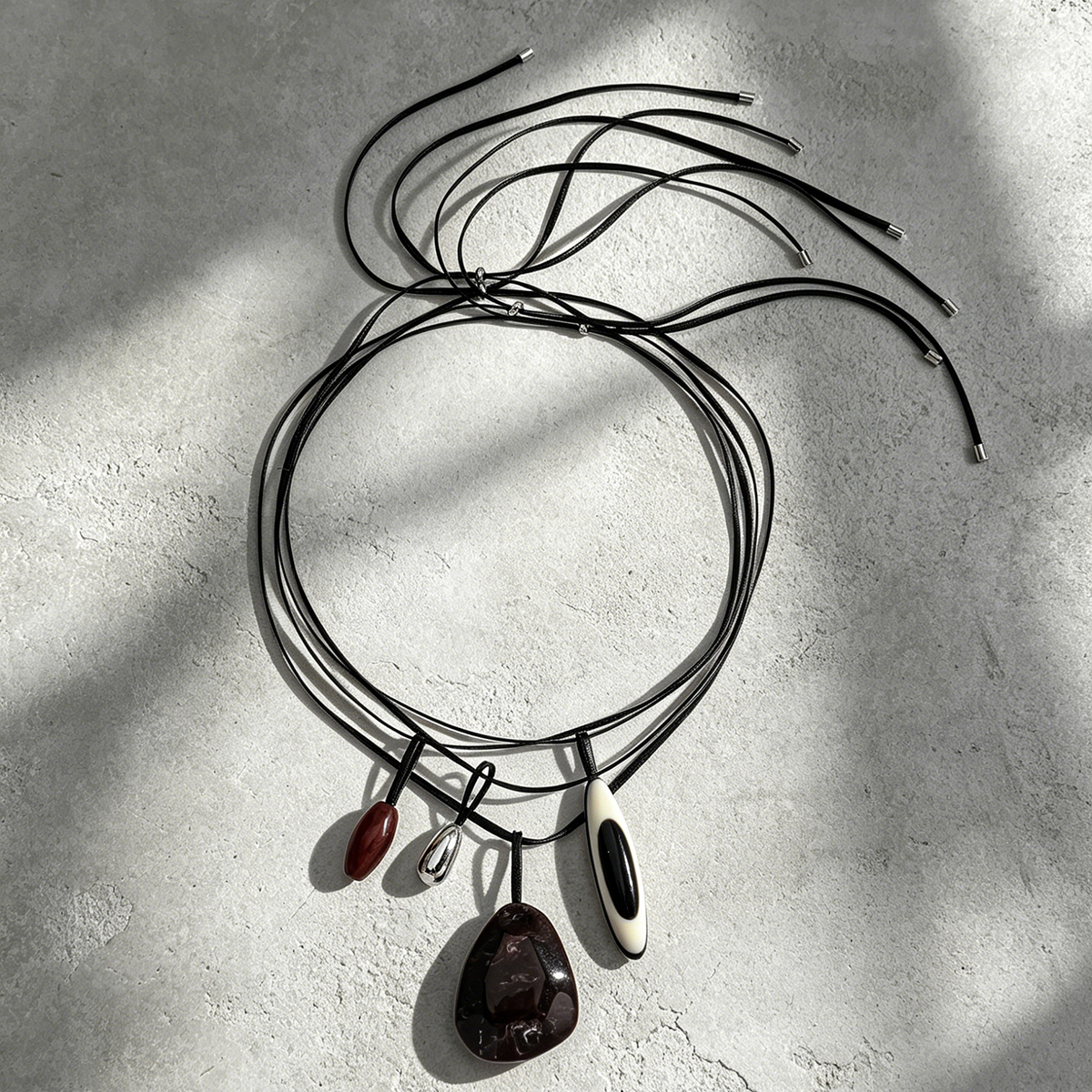 Vintage Boho Layered Cord Neck - Resin Art Necklace recension och pris