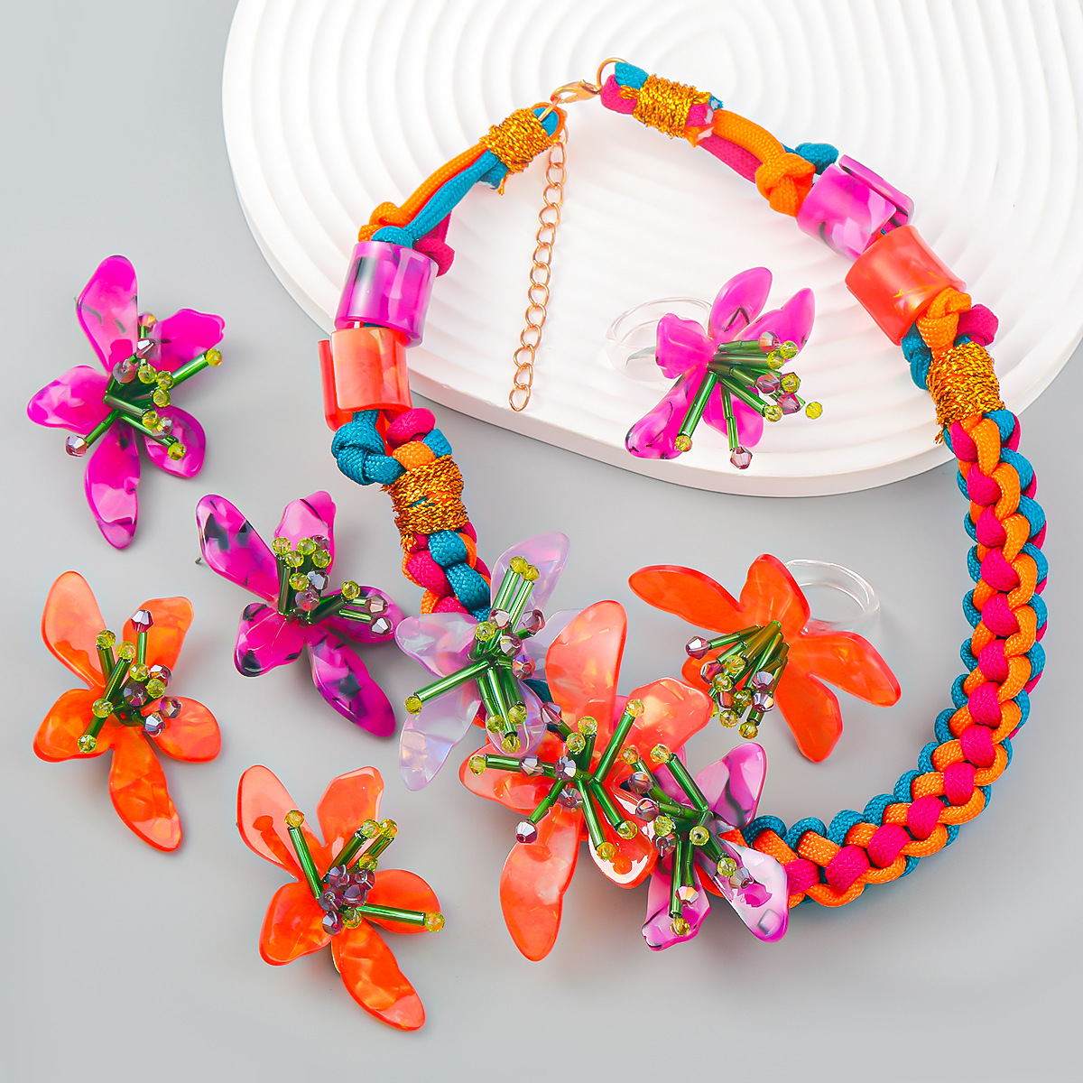 New resin glass tube braided e - Resin Art Necklace recension och pris