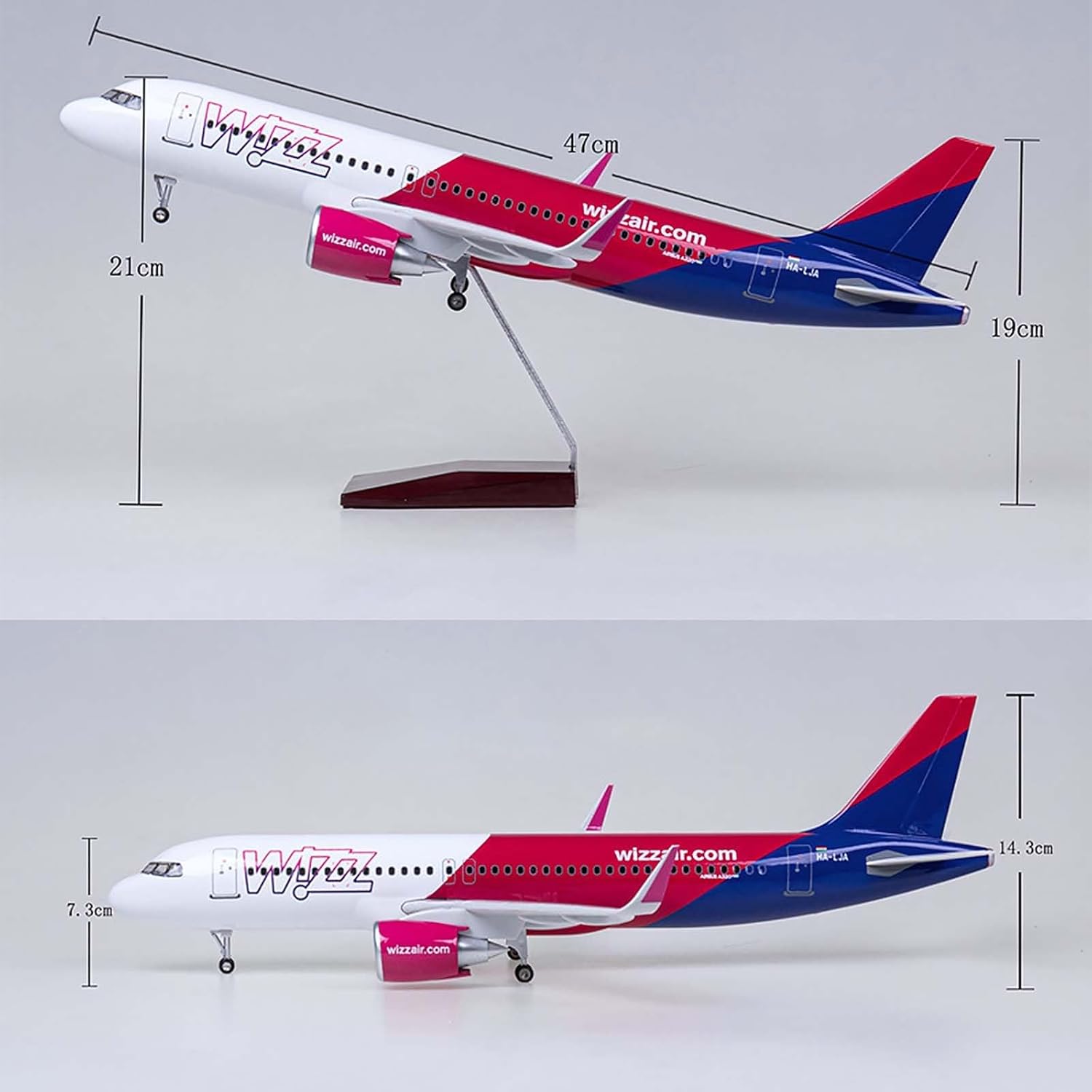 Wizzair Plane Model 47cm 1/80  - Resin Art For Kids recension och pris
