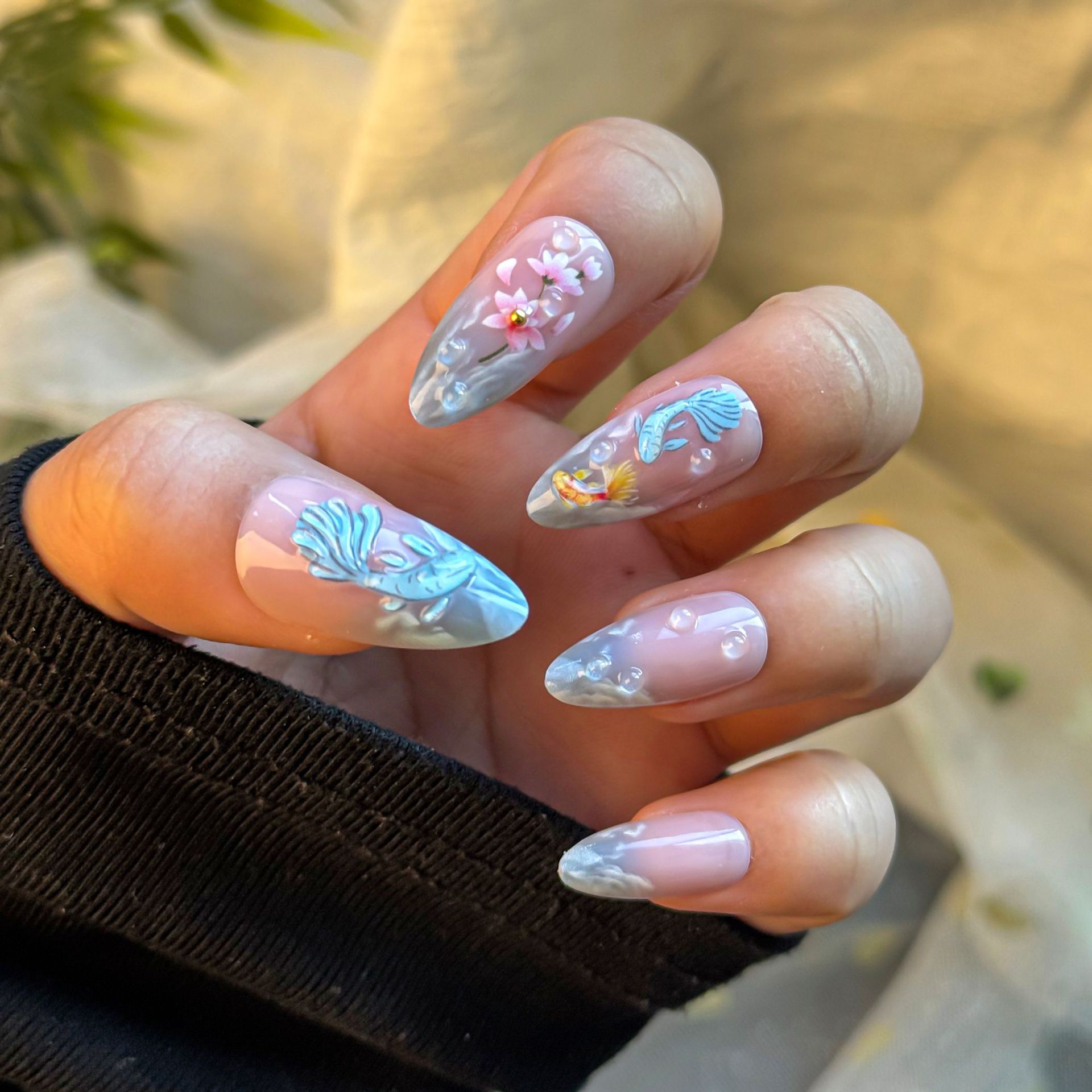 24pcs hot selling koi nail art - Resin Art Flowers recension och pris