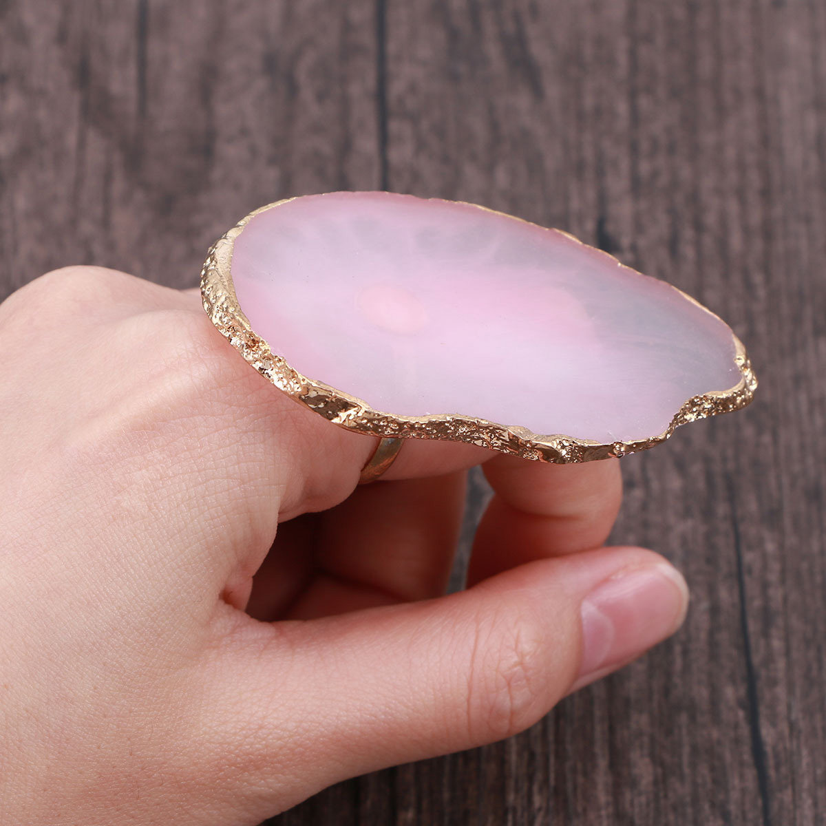 Adjustable Pink Mini Finger Ri - Resin Art Ring Design recension och pris
