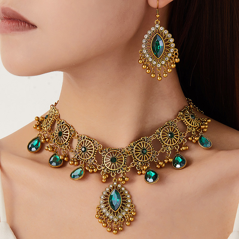 Retro Jewelry Set For Women Ho - Resin Art Necklace recension och pris