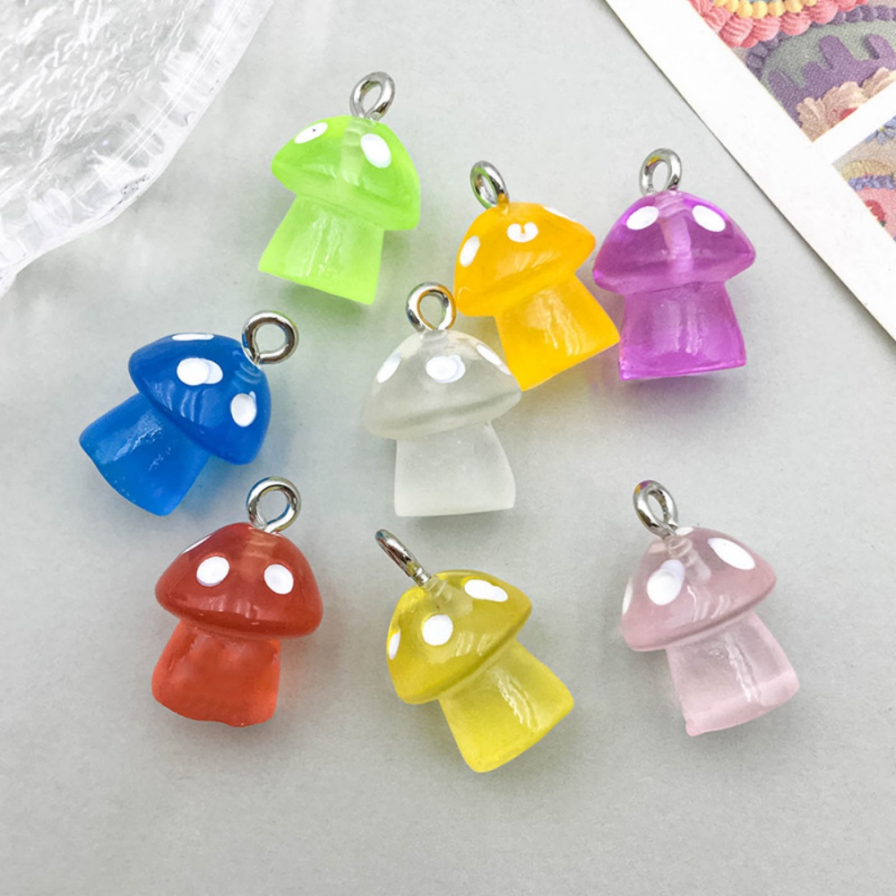 16pcs Luminous Mushroom Charms - Resin Art For Sale recension och pris