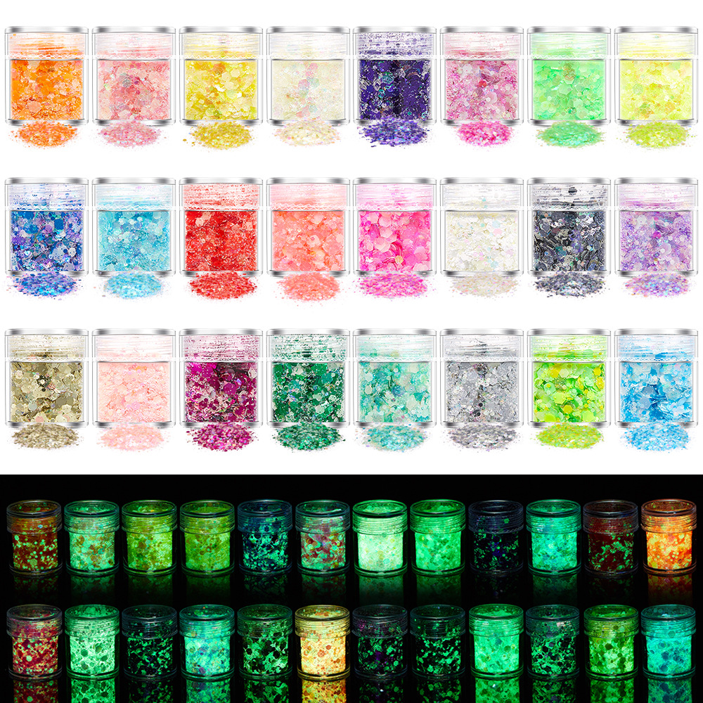 24 Colors Luminous Sequins Glo - Resin Art Uv Light recension och pris