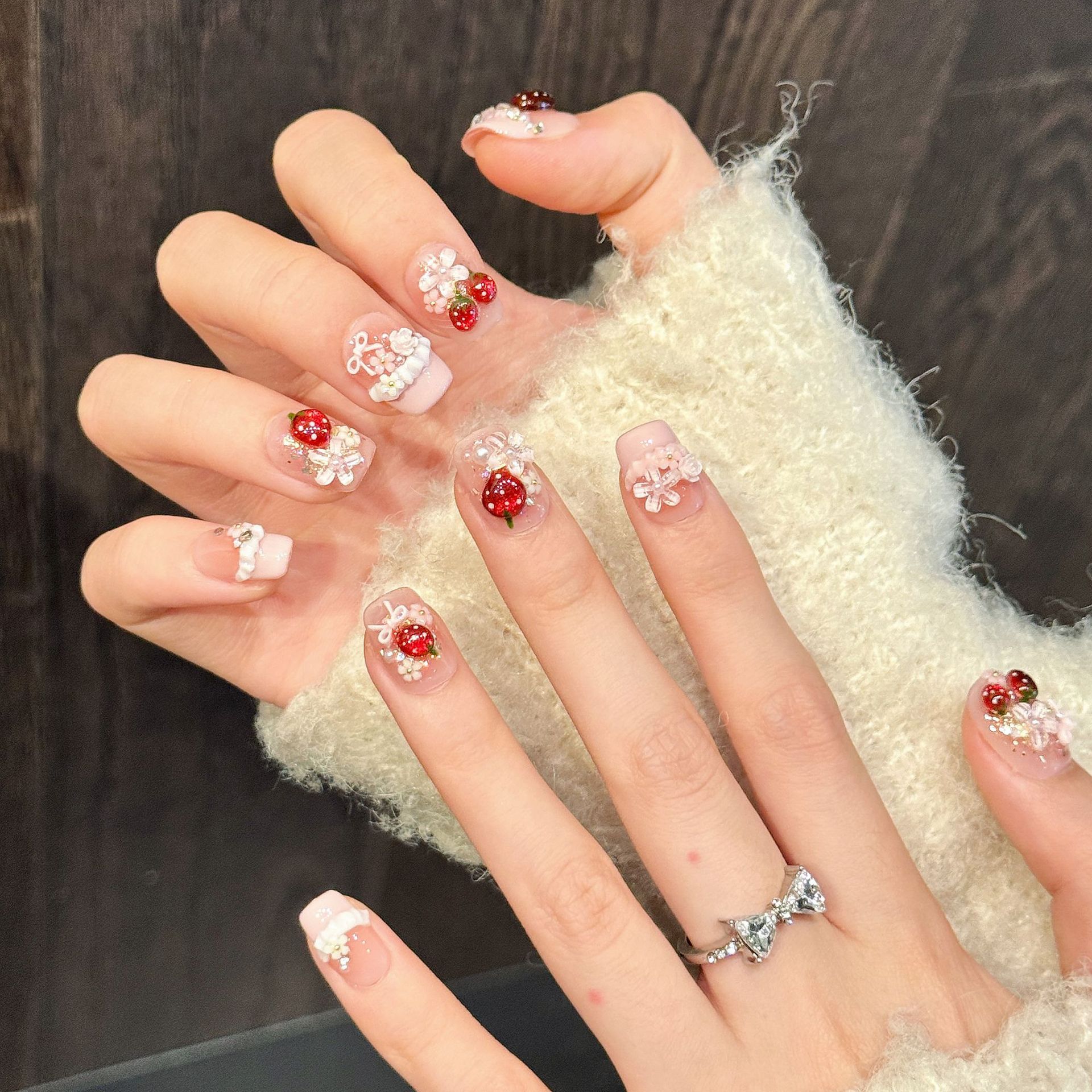 10pcs Cute Red Strawberry Pres - Resin Art Flowers recension och pris
