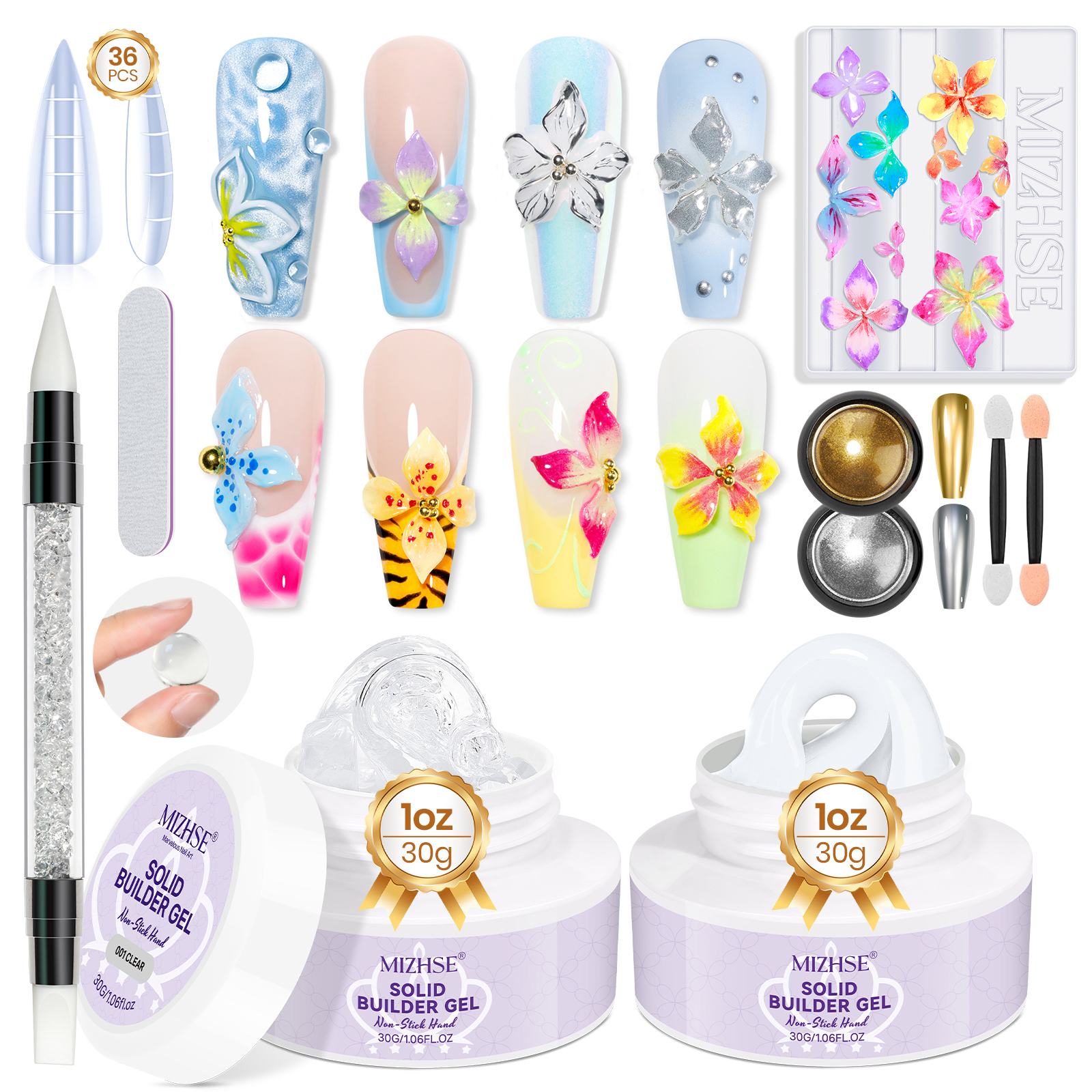 MIZHSE Builder Nail Gel White  - Resin Art Easy recension och pris