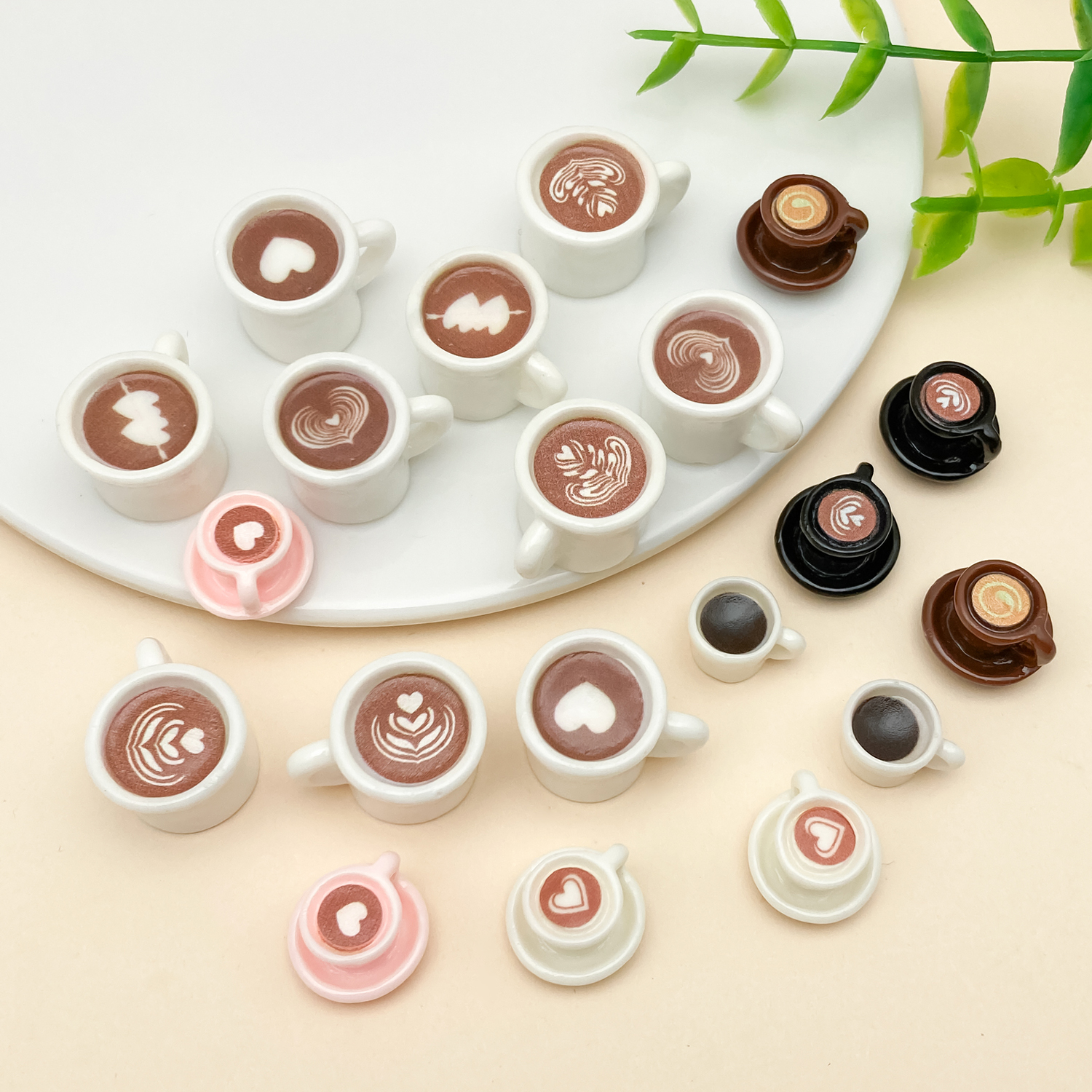 10/20pcs/lot Cute Latte Art Co - Resin Art Necklace recension och pris