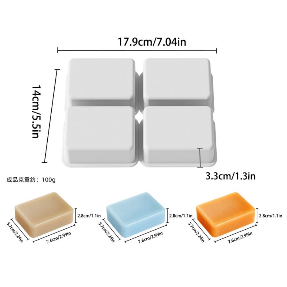 4 Cavity Rectangle Soap Mold H - Resin Art Cube recension och pris