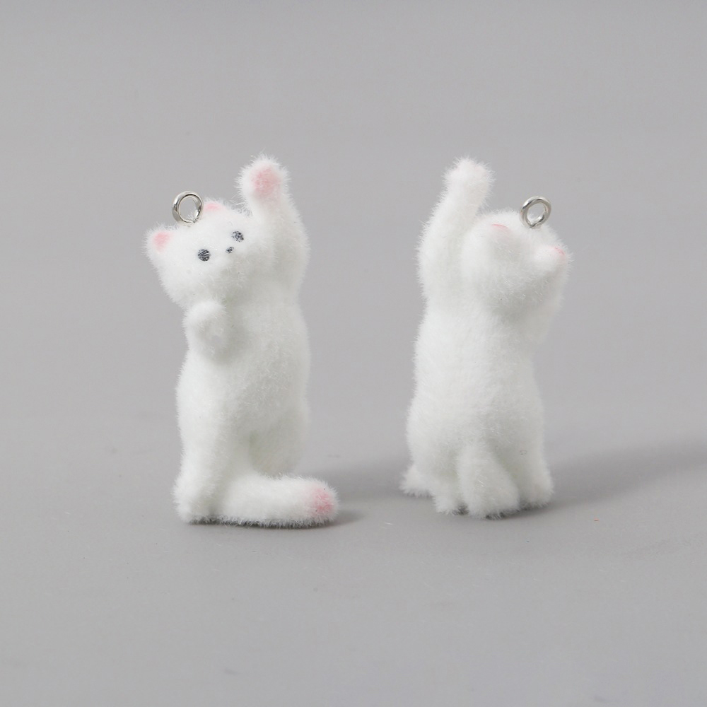 2pcs Flocking Little Cat Resin - Resin Art Pendant recension och pris