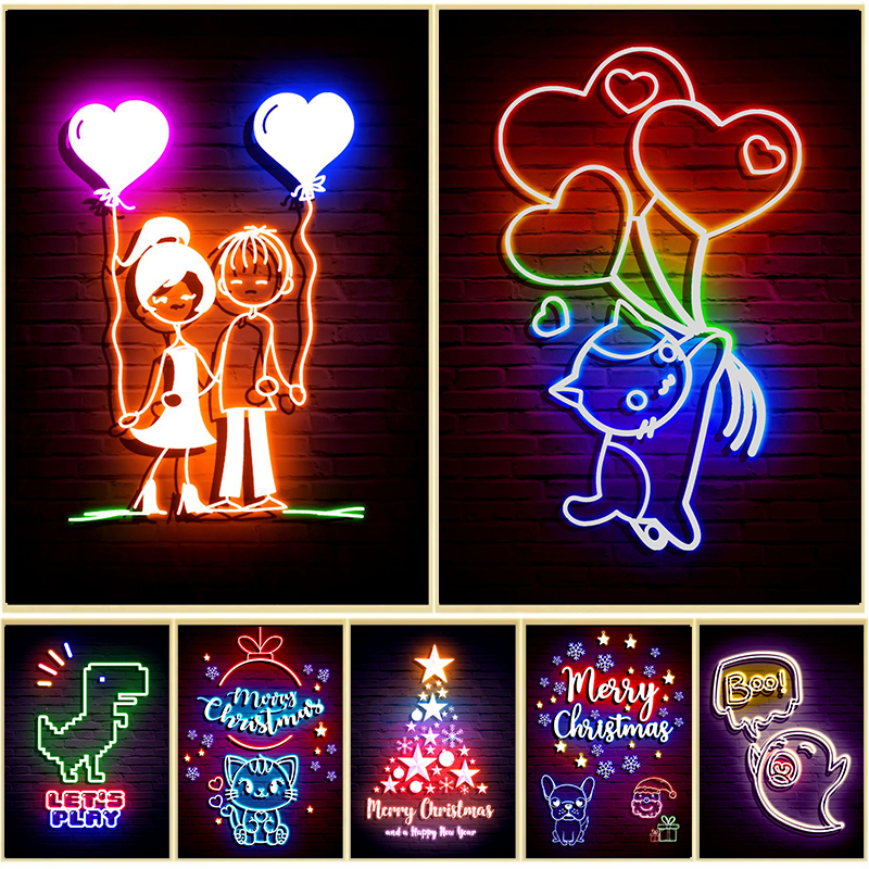 Neon Art Boy Girl Love Balloon - Resin Art Zone recension och pris