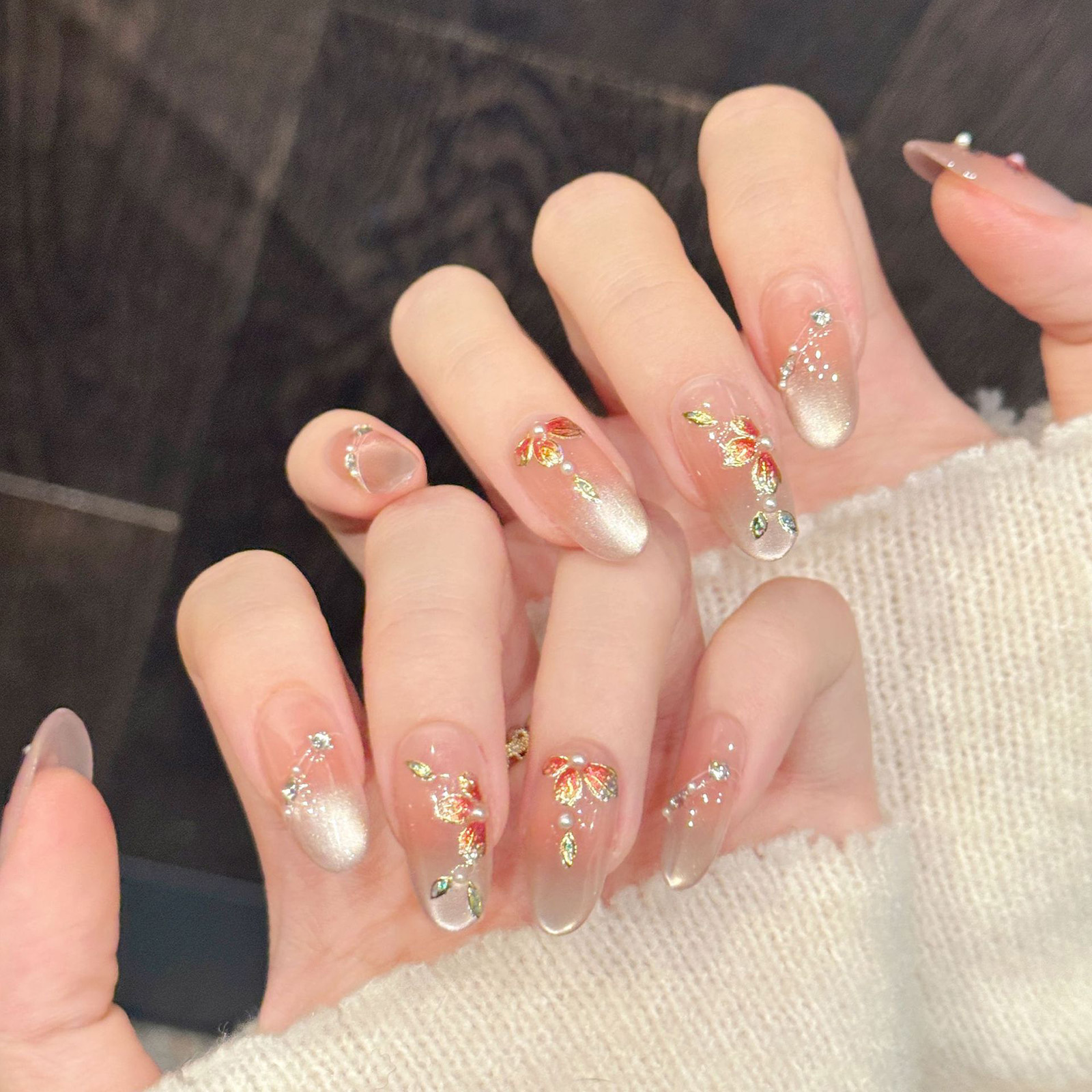 10pcs Handmade Fake Nails Pres - Resin Art Flowers recension och pris