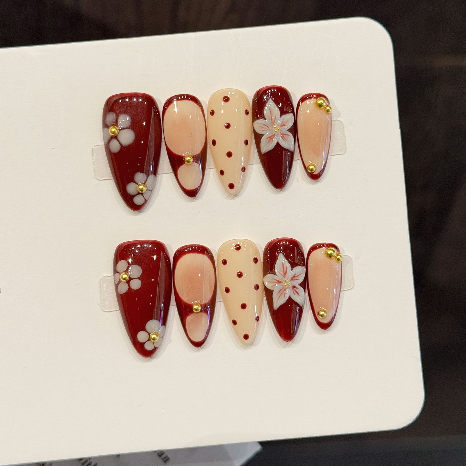 10pcs Handmade Wine Red French - Resin Art Flowers recension och pris