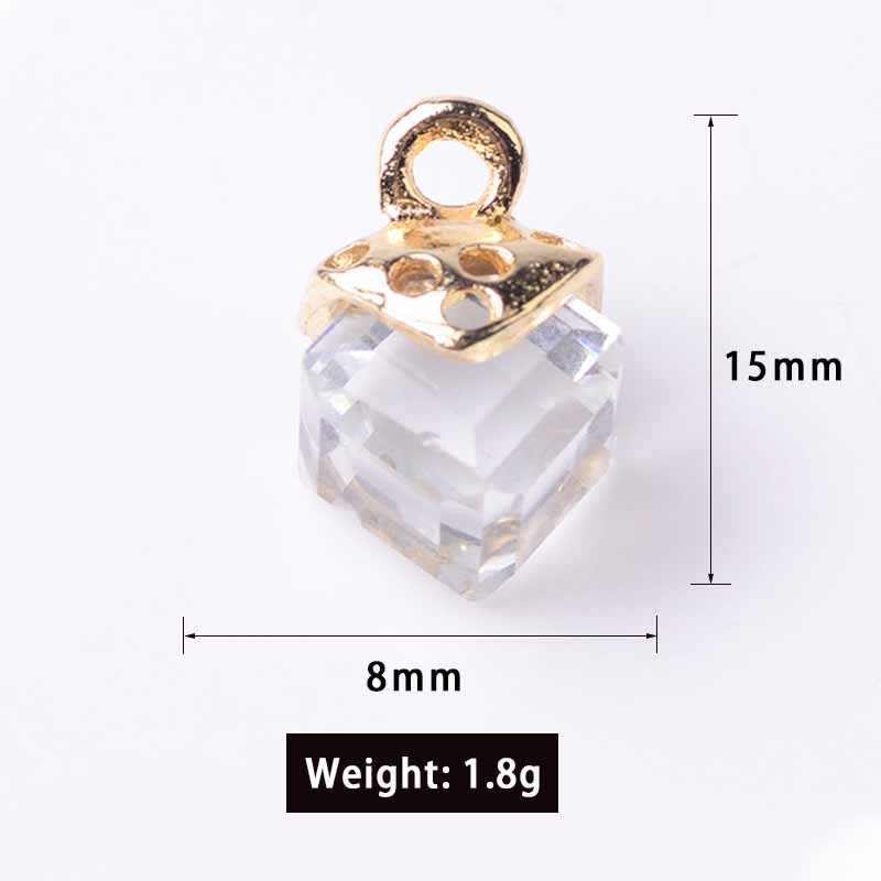 10Pcs Mix Color Glass Earring  - Resin Art Cube recension och pris