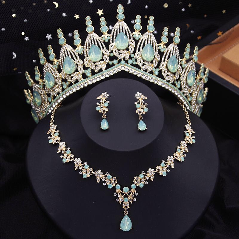 Blue Crown Bridal Jewelry Sets - Resin Art Necklace recension och pris
