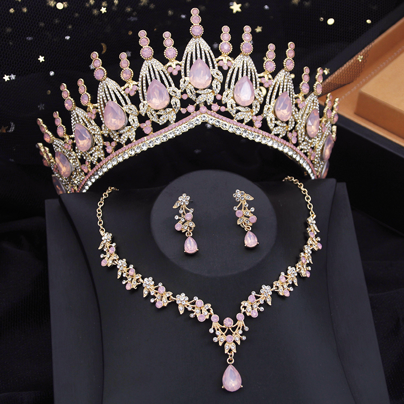 Blue Crown Bridal Jewelry Sets - Resin Art Necklace recension och pris